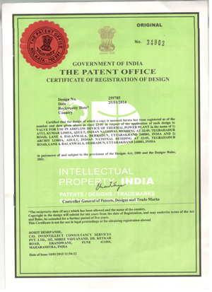 Patent Certificate