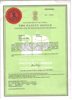 Patent Certificate